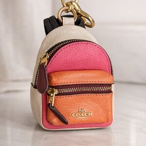 Coach Mini Bag Keychain - Pink, Orange, Cream